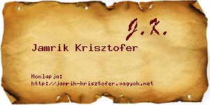 Jamrik Krisztofer névjegykártya
